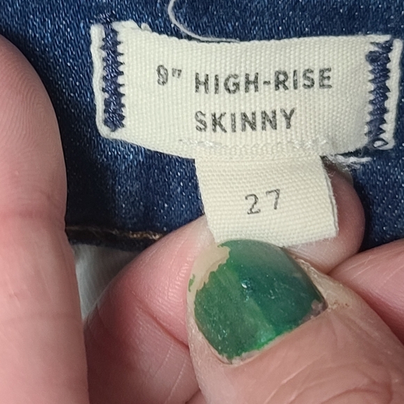 Madewell 9" high rise skinny, raw hem, Women's Blue Skinny Jeans 27 - Picture 4 of 9